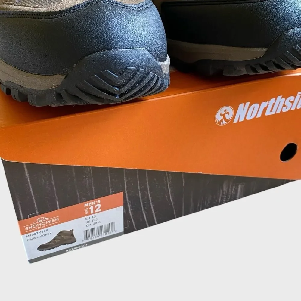 NWB Northside Snohomish Mid Waterproof Hiking Boots Men's Size 12 Tan Dark Honey
